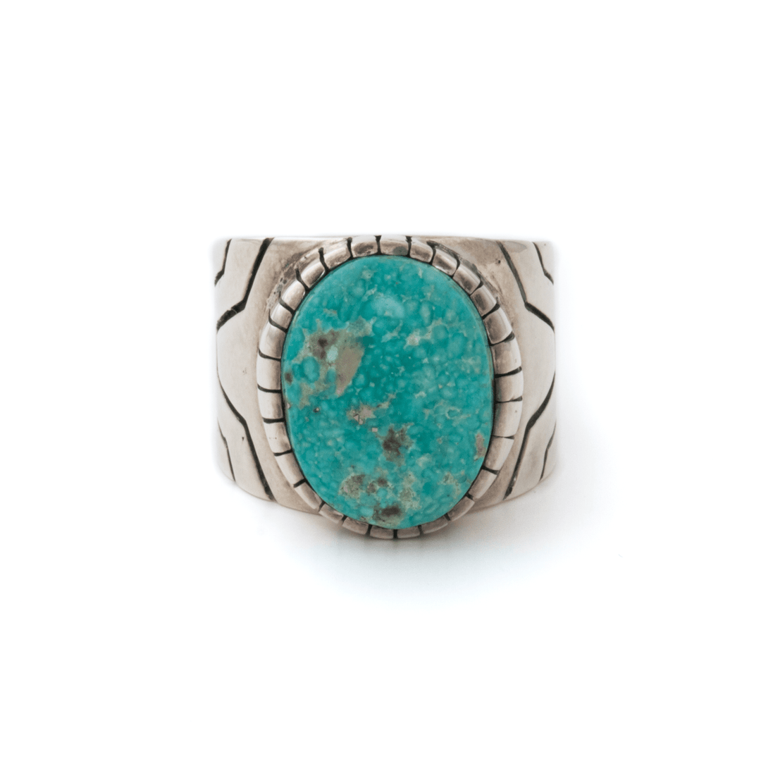 Silver x White Water Turquoise "MK II" Signet - Kingdom Jewelry