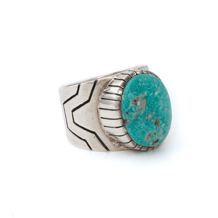 Silver x White Water Turquoise "MK II" Signet - Kingdom Jewelry