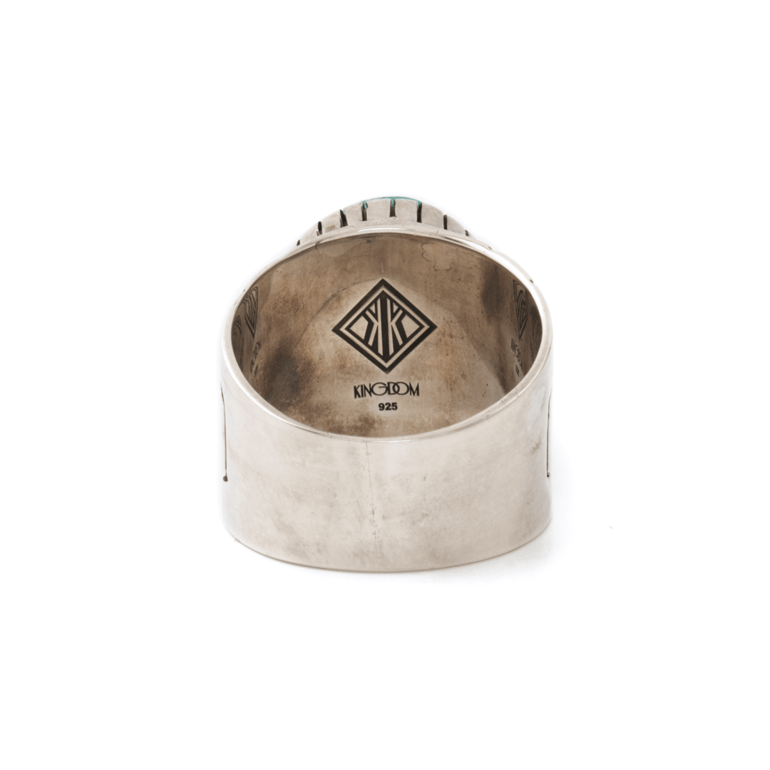 Silver x White Water Turquoise "MK II" Signet - Kingdom Jewelry