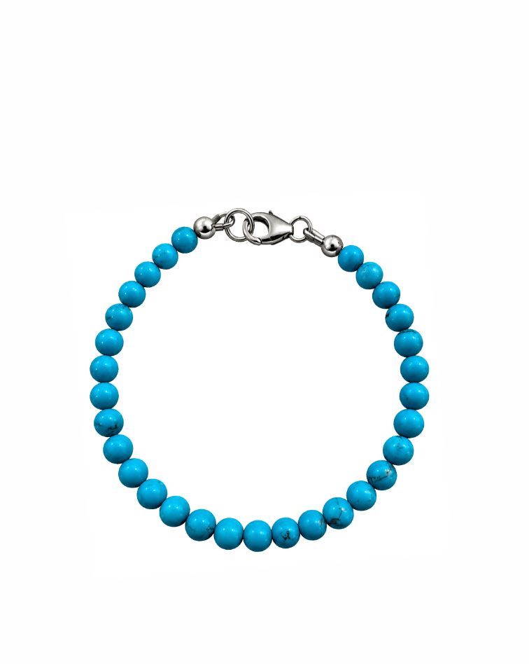 Sleeping Beauty 5mm Turquoise Beaded Bracelet - Kingdom Jewelry