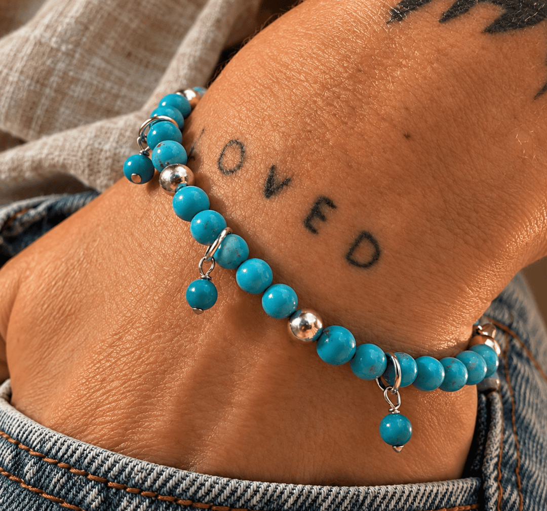 Sleeping Beauty Bobble Bracelet with Silver Beads - Kingdom Jewelry