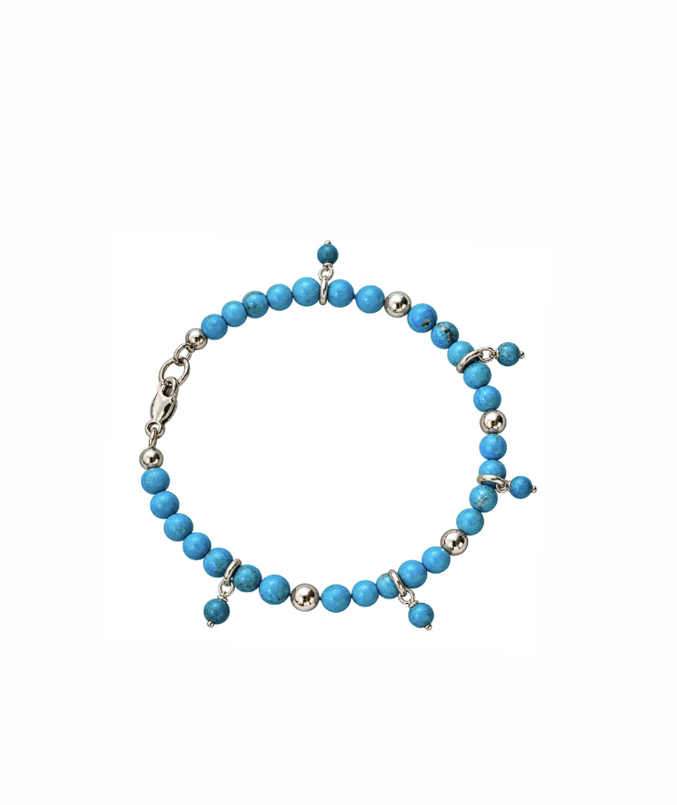 Sleeping Beauty Bobble Bracelet with Silver Beads - Kingdom Jewelry