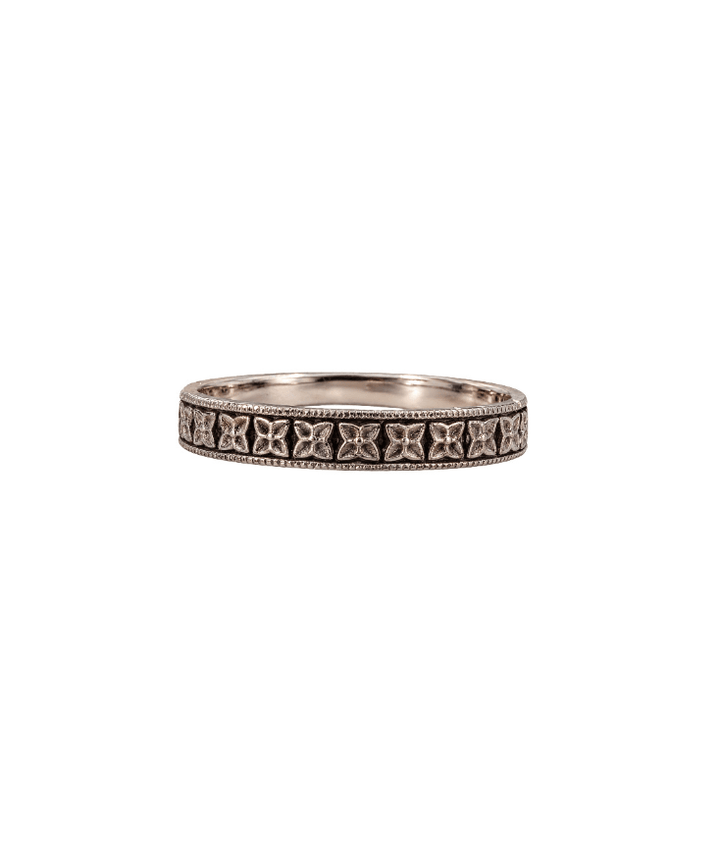 Slim Art Deco White Gold Band - Kingdom Jewelry