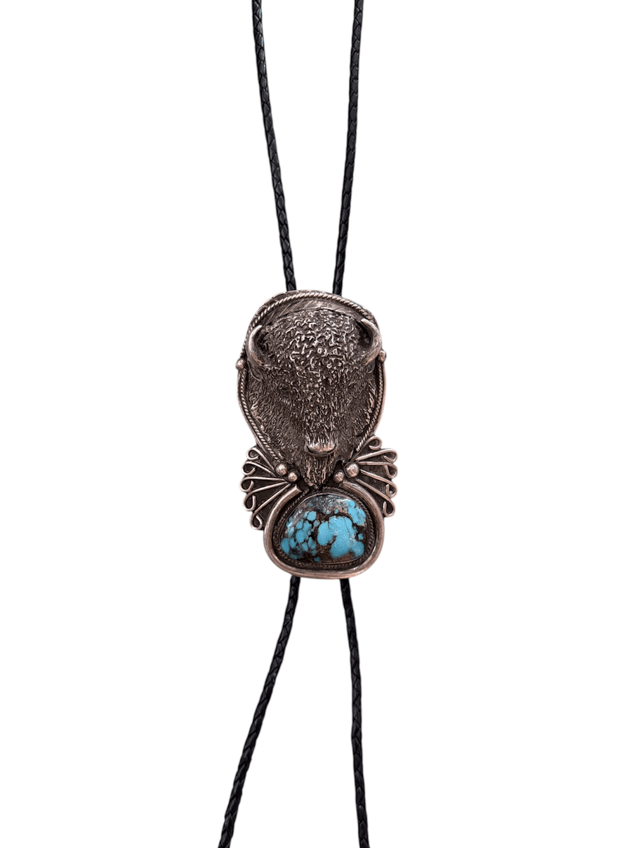 Southwest Turquoise Buffalo Bolo Tie - Kingdom Jewelry