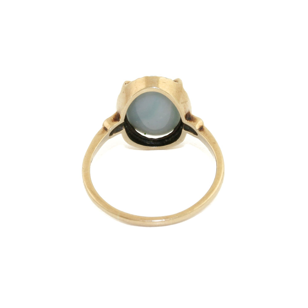 
                      
                        Stately 10k Gold x Australian Blue Opal Signet - Kingdom Jewelry
                      
                    