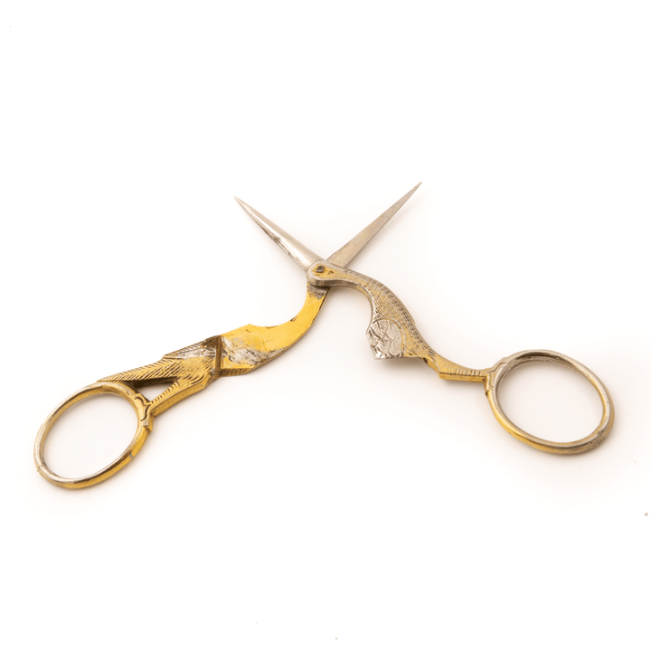 Steel & Brass x Antique Crane Bird Scissors - Kingdom Jewelry
