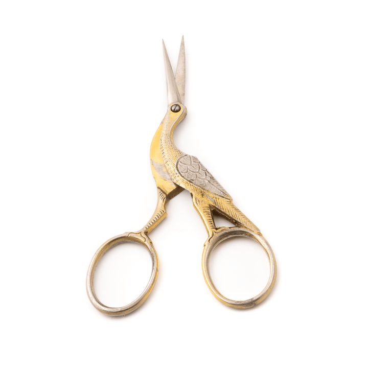 Steel & Brass x Antique Crane Bird Scissors - Kingdom Jewelry