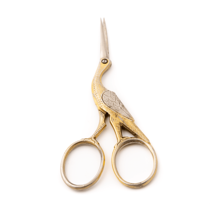 Steel & Brass x Antique Crane Bird Scissors - Kingdom Jewelry