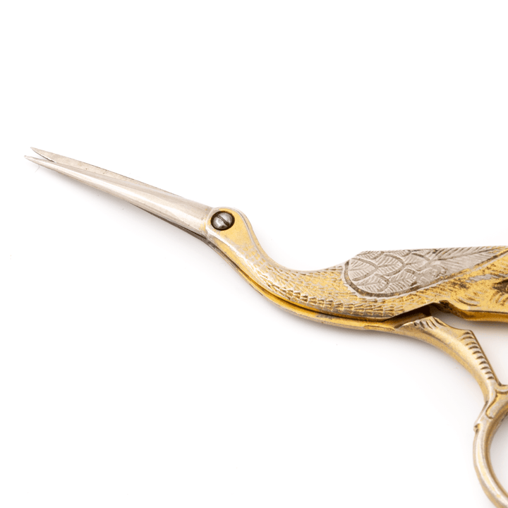 Steel & Brass x Antique Crane Bird Scissors - Kingdom Jewelry