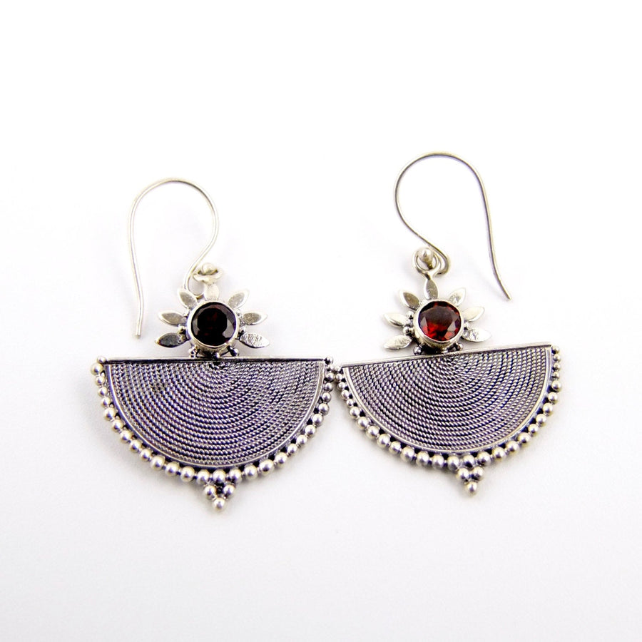 Sterling Silver x Indonesian Garnet Earrings - Kingdom Jewelry