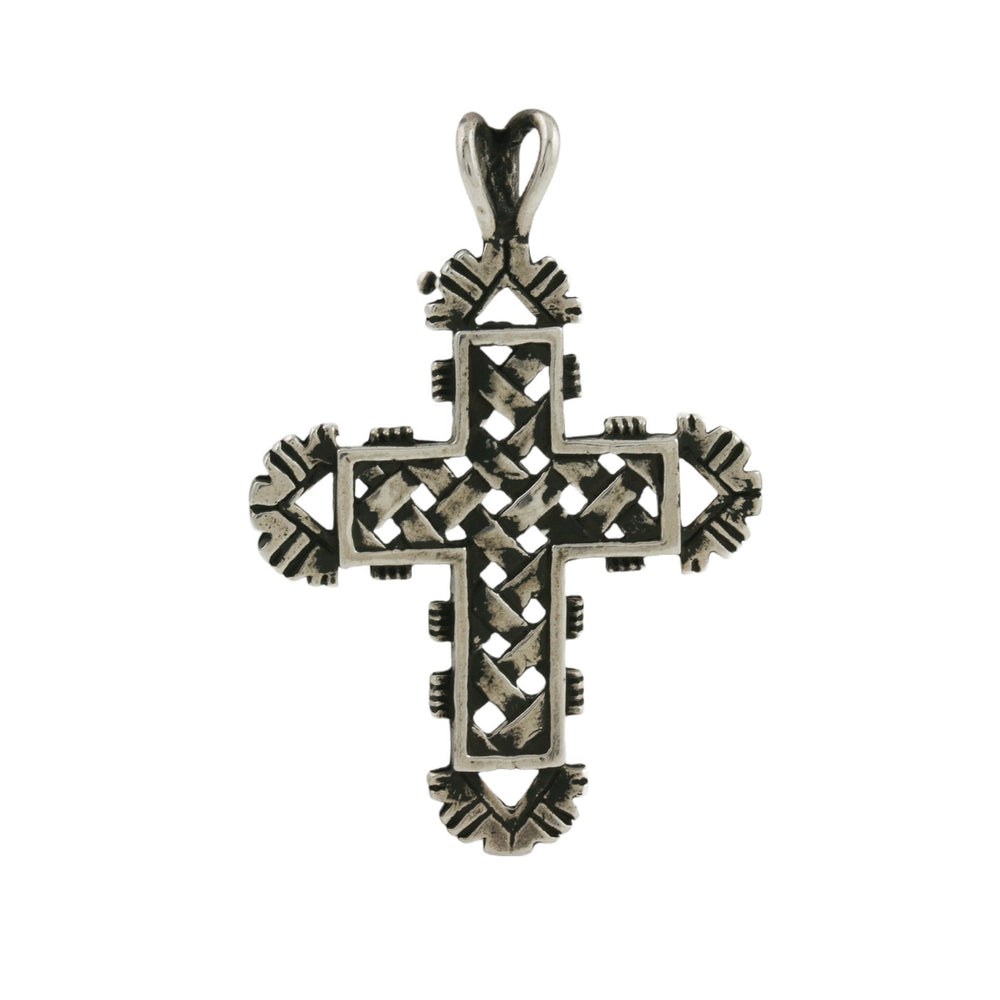 Sterling Silver x Mexican Woven Lattice Cross - Kingdom Jewelry