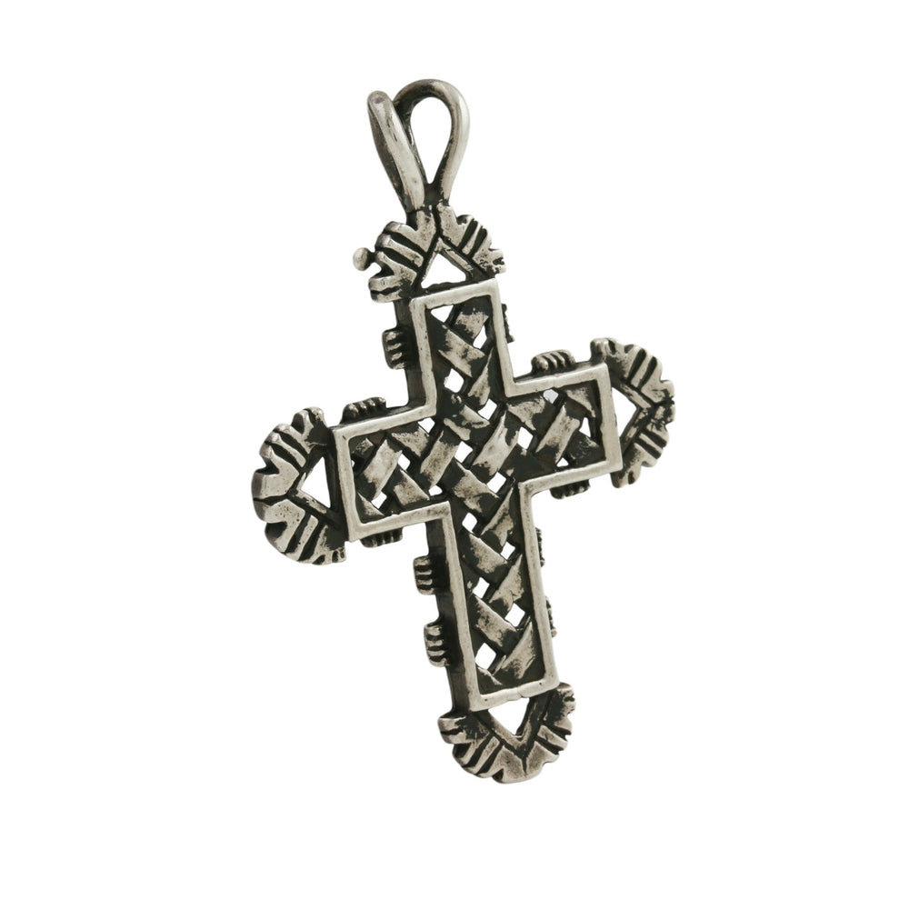 
                      
                        Sterling Silver x Mexican Woven Lattice Cross - Kingdom Jewelry
                      
                    