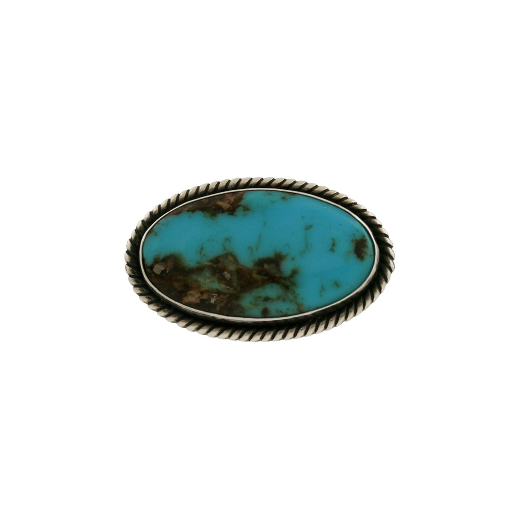 
                      
                        Sterling Silver x Oval Turquoise Navajo Brooch Pin - Kingdom Jewelry
                      
                    