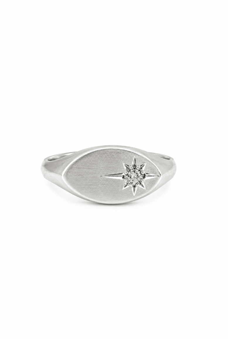 Sterling Silver x Sapphire Off Centered East West Ring - Kingdom Jewelry