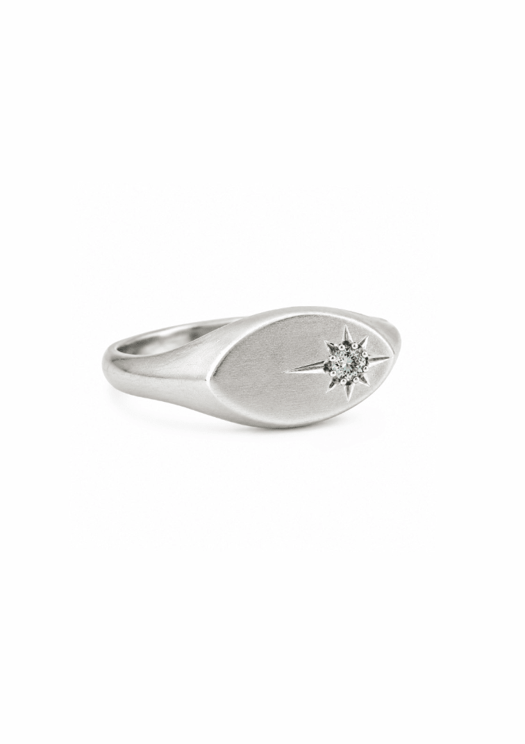 Sterling Silver x Sapphire Off Centered East West Ring - Kingdom Jewelry