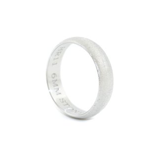 Stone Textured White Gold 6mm Round Band - Kingdom Jewelry