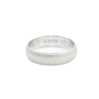 Stone Textured White Gold 6mm Round Band - Kingdom Jewelry