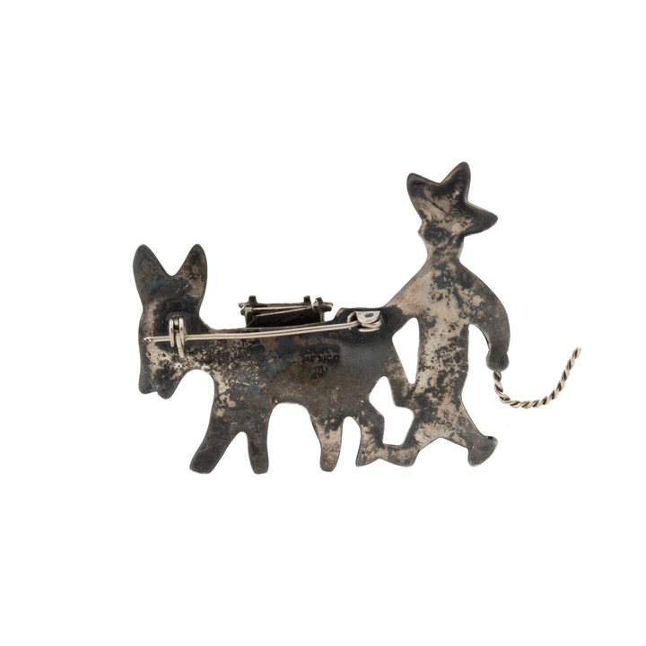 Taxco Silver x Classic 1950's Donkey Fruitseller Brooch - Kingdom Jewelry