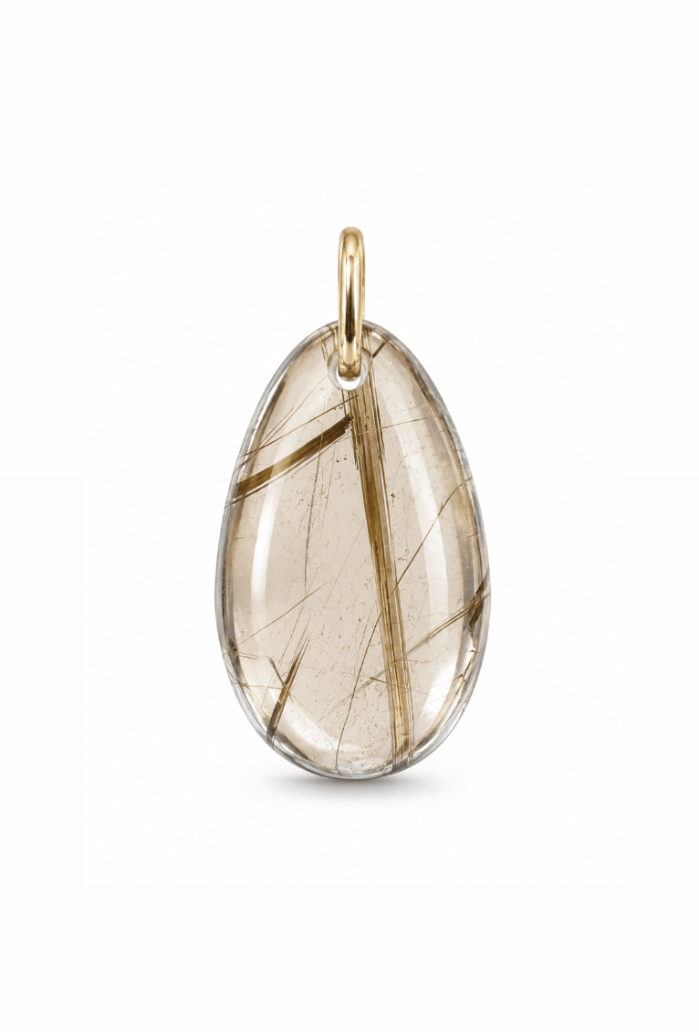 Teardrop Rutilated Quartz Pendant - Kingdom Jewelry