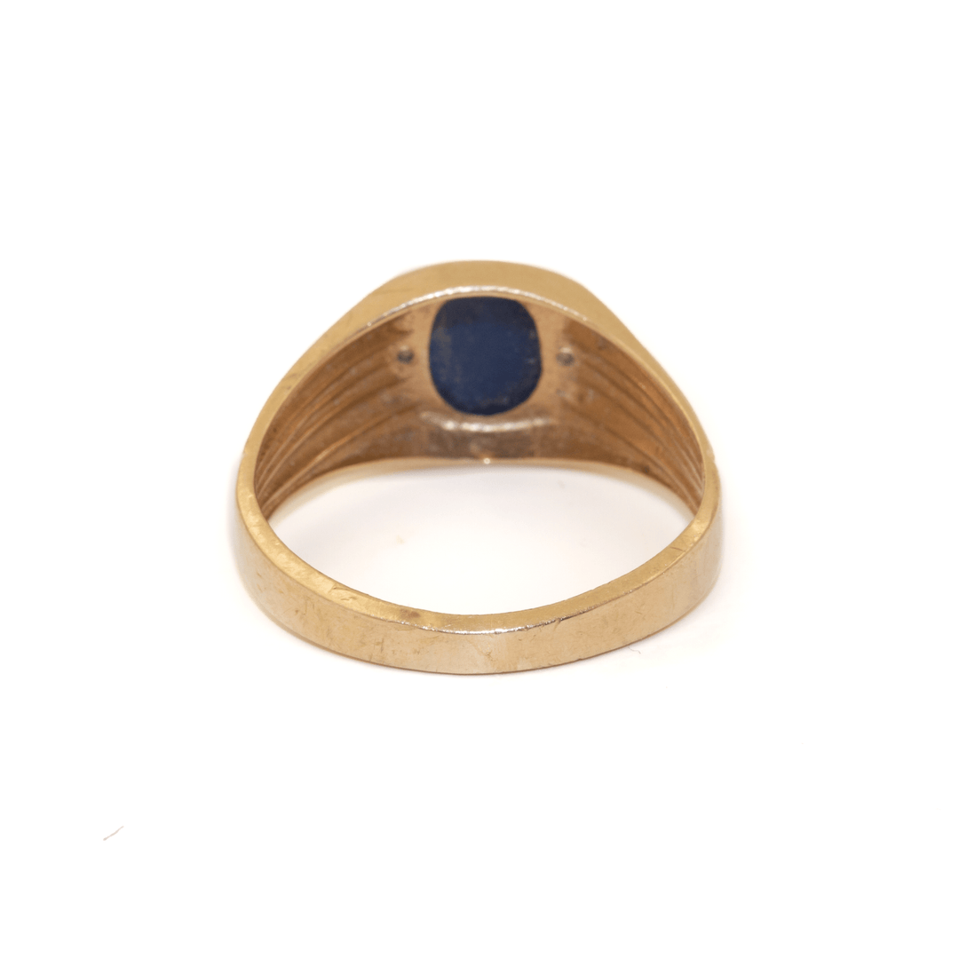 Two - Tone 10k Gold x Vintage Star Sapphire Signet - Kingdom Jewelry