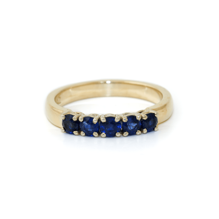 Two - Tone 14k Gold x Classic .62ct Sapphire Quintet - Kingdom Jewelry
