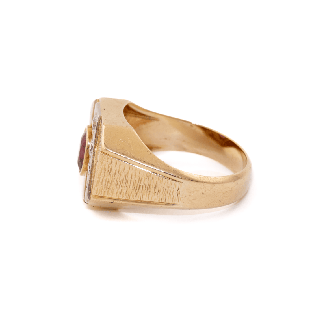 Two - Tone 14k Gold x Estate Ruby & Diamond Ring - Kingdom Jewelry