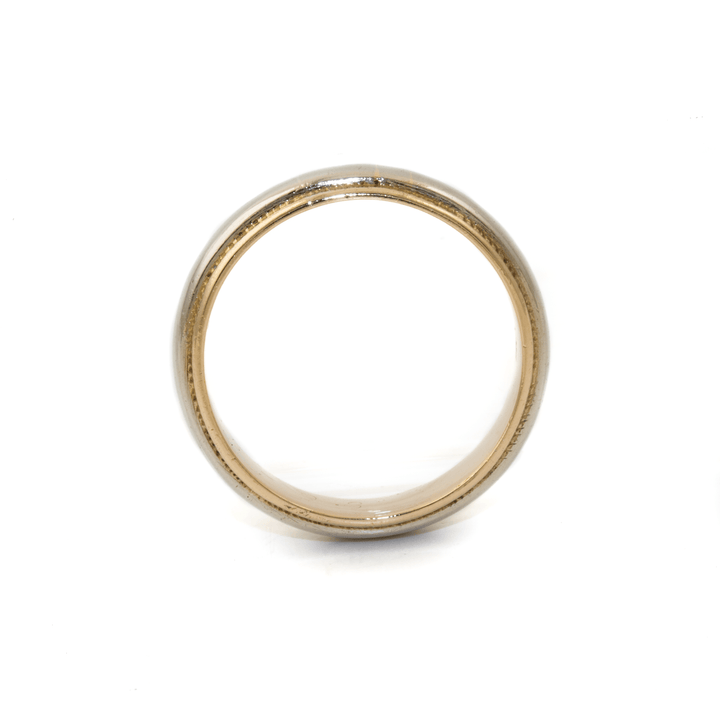 Two - Tone 14k Gold x Vintage 5mm Milgrain - Edge Band - Kingdom Jewelry