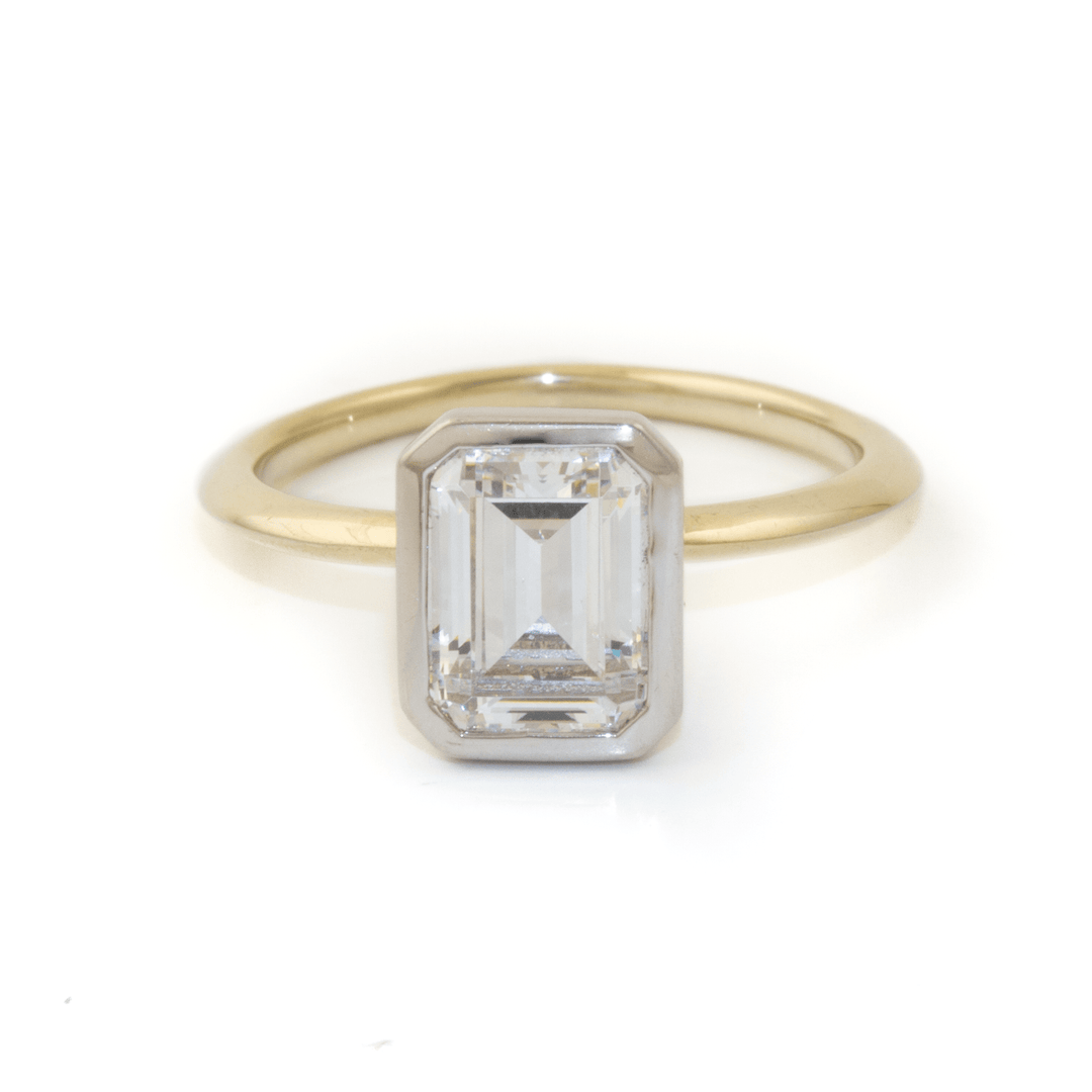 Two - Tone Gold x Emerald Cut Diamond Bespoke Set - Kingdom Jewelry