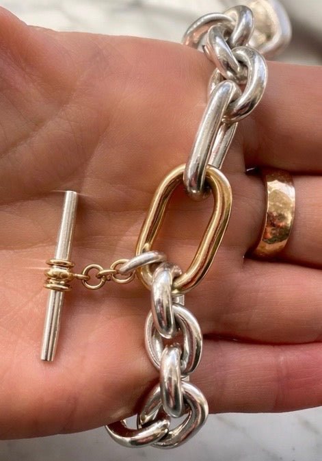 Two tone Handmade link bracelet - Kingdom Jewelry