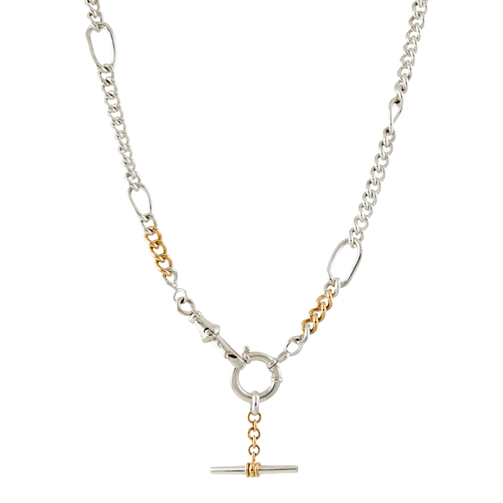 Two Tone Silver & 14k Gold x Handmade Chain Necklace - Kingdom Jewelry