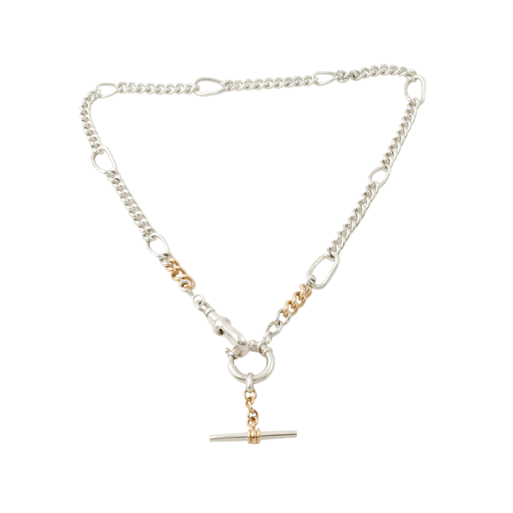 Two Tone Silver & 14k Gold x Handmade Chain Necklace - Kingdom Jewelry