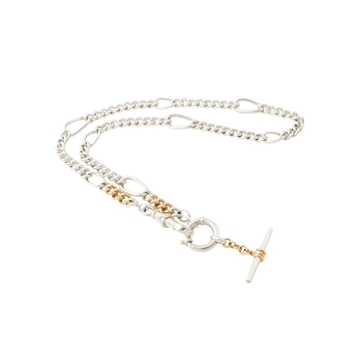 Two Tone Silver & 14k Gold x Handmade Chain Necklace - Kingdom Jewelry