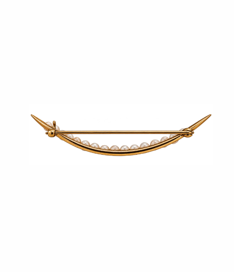 Victorian 14k Yellow Gold Antique Seed Pearl Pin - Kingdom Jewelry