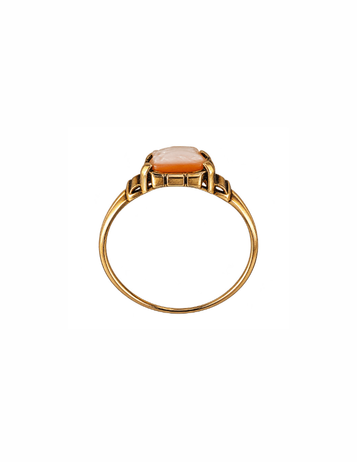 Vintage 10K Yellow Gold Cameo Ring - Kingdom Jewelry