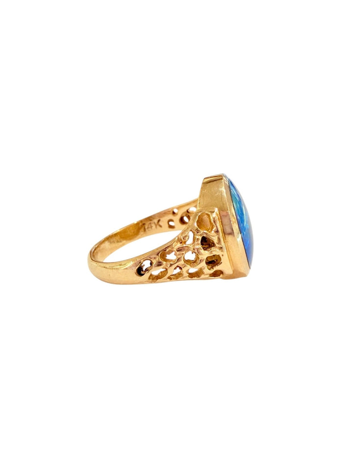 Vintage 14K Gold Opal Ring - Kingdom Jewelry