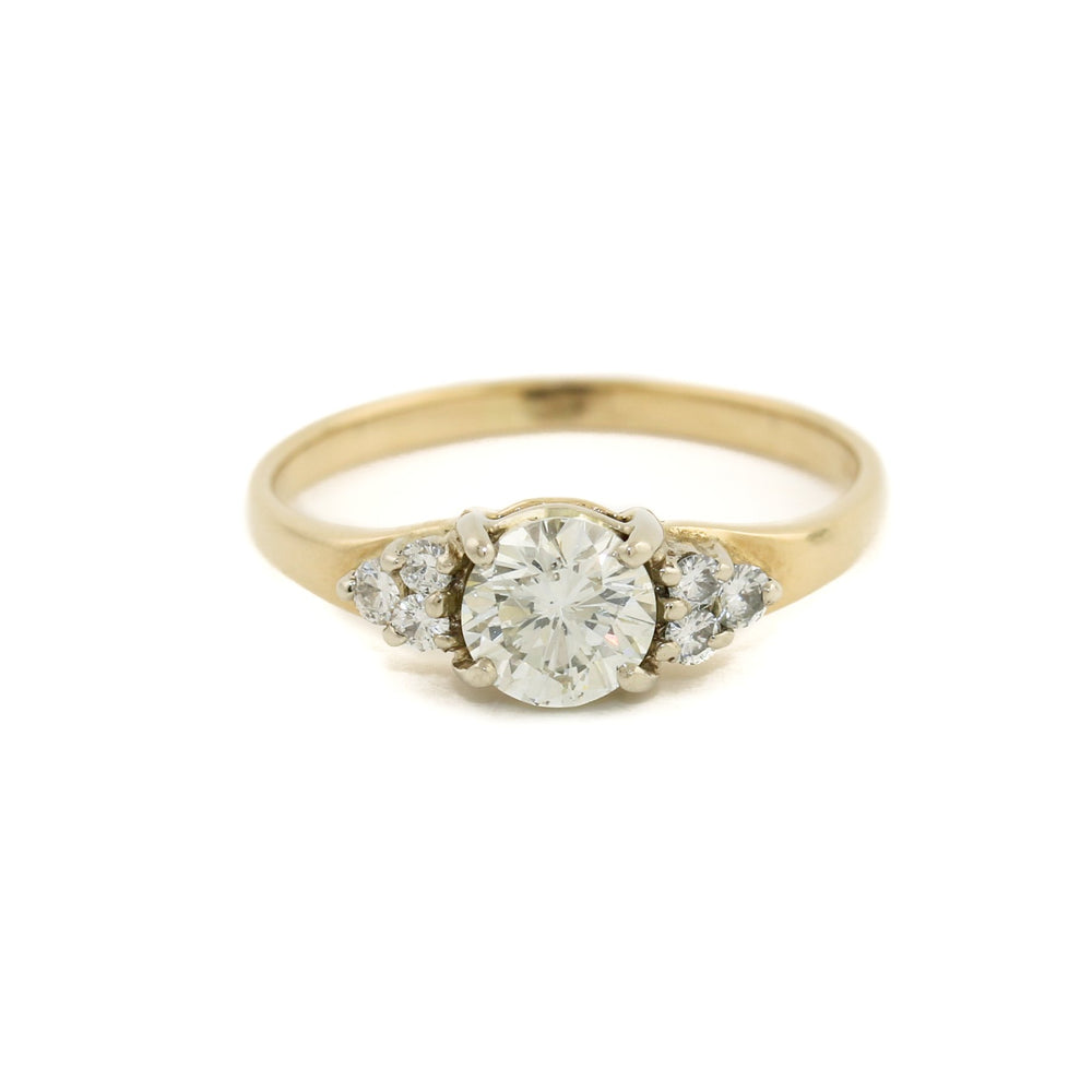 Vintage 14k x Round - Cut Diamond Engagement Ring - Kingdom Jewelry