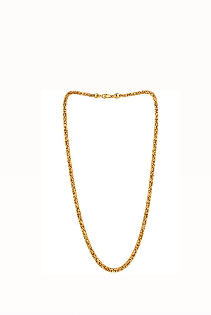Vintage 14k Yellow Gold Byzantine Link Necklace - Kingdom Jewelry