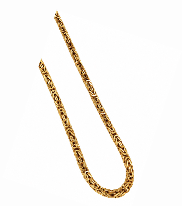 Vintage 14k Yellow Gold Byzantine Link Necklace - Kingdom Jewelry