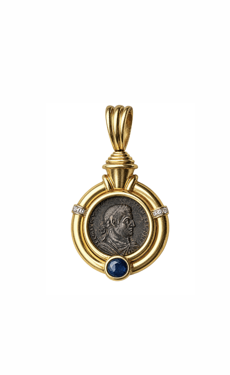 Vintage 18k Gold Roman Coin Pendant - Kingdom Jewelry