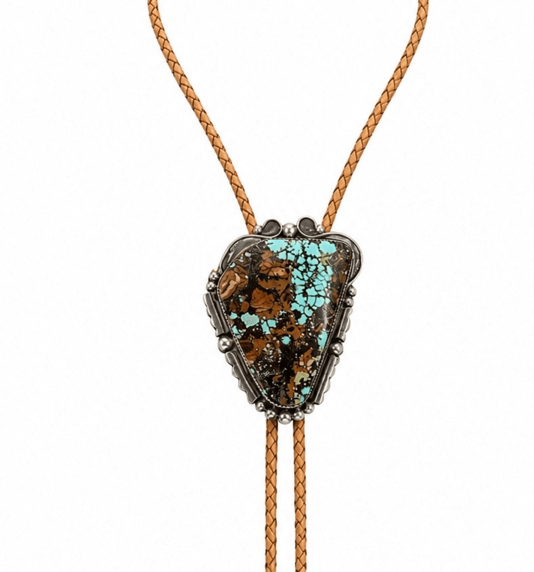 Vintage 1970's Bolo X Natural American Turquoise - Kingdom Jewelry