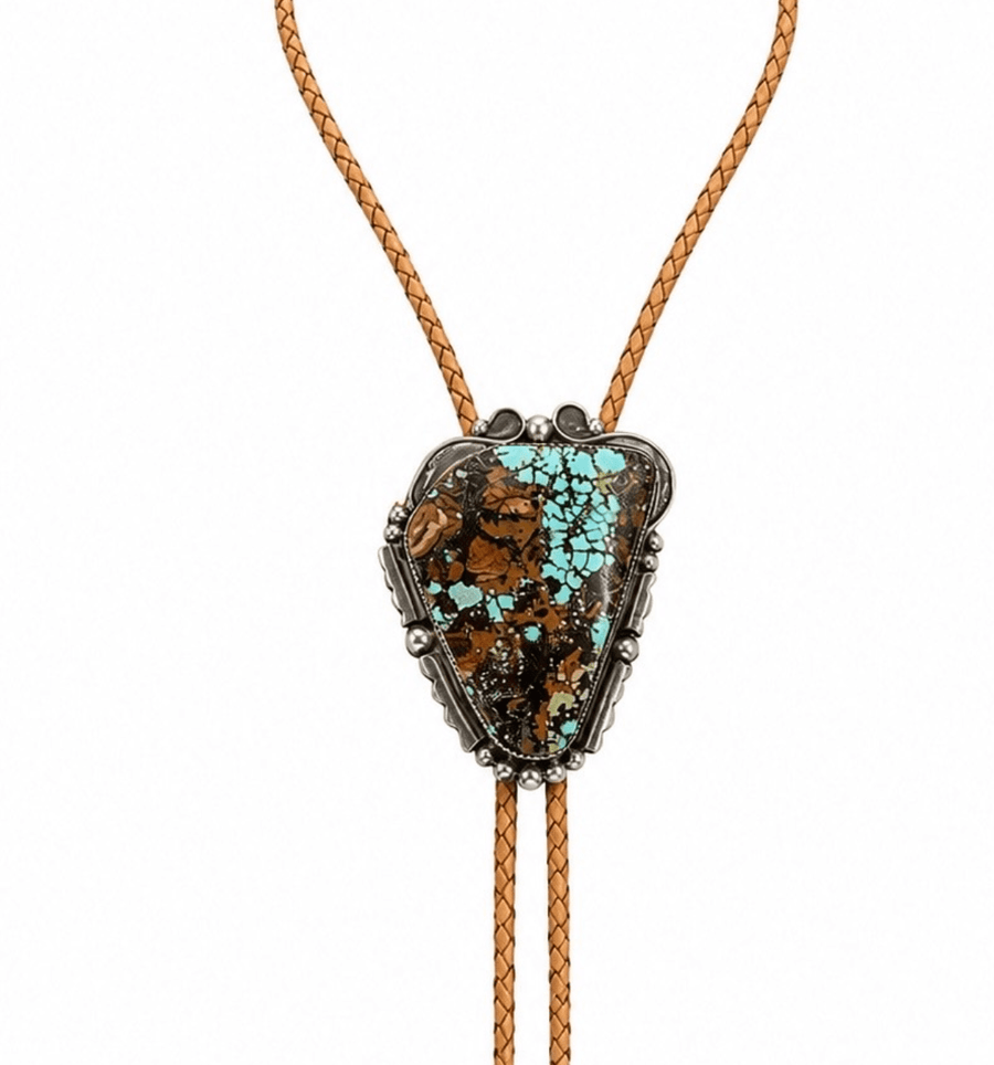 Vintage 1970's Bolo X Natural American Turquoise - Kingdom Jewelry