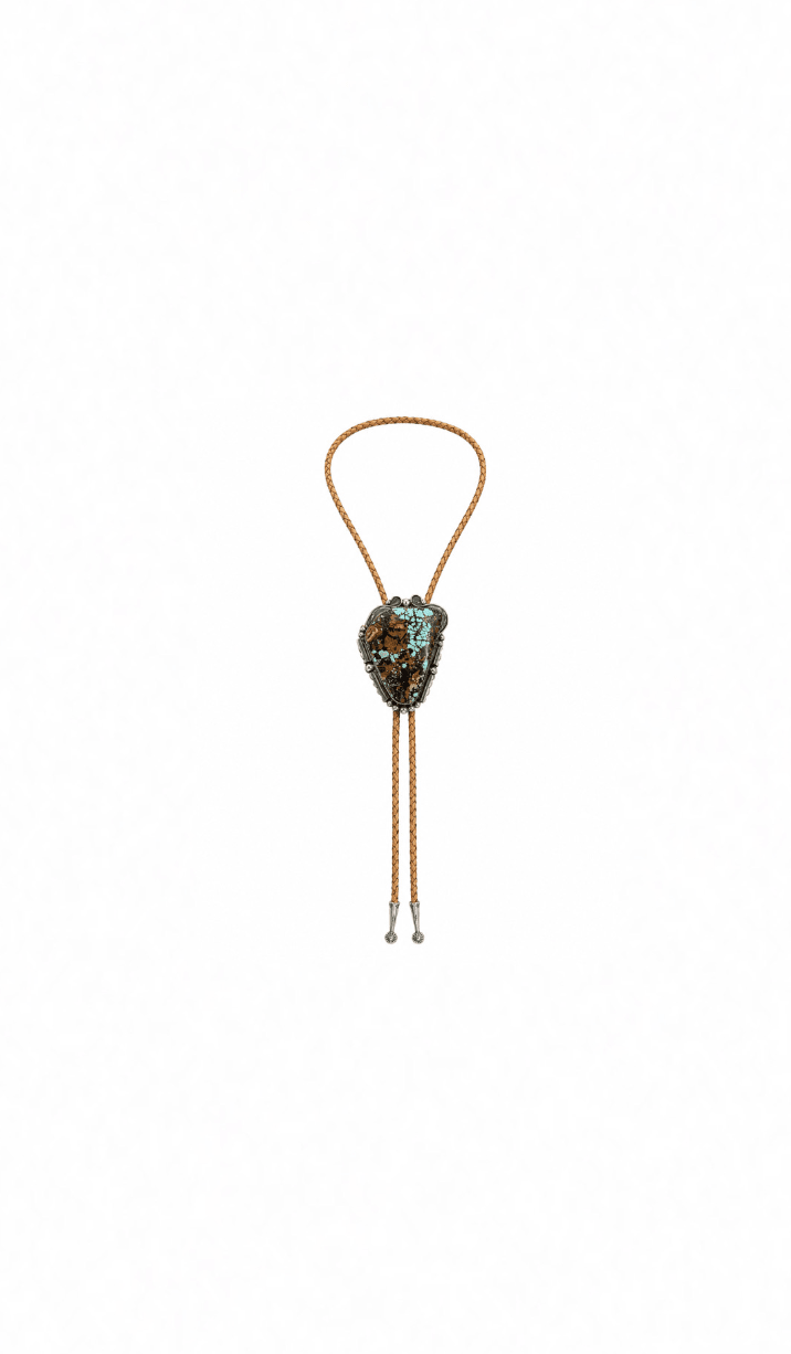 Vintage 1970's Bolo X Natural American Turquoise - Kingdom Jewelry