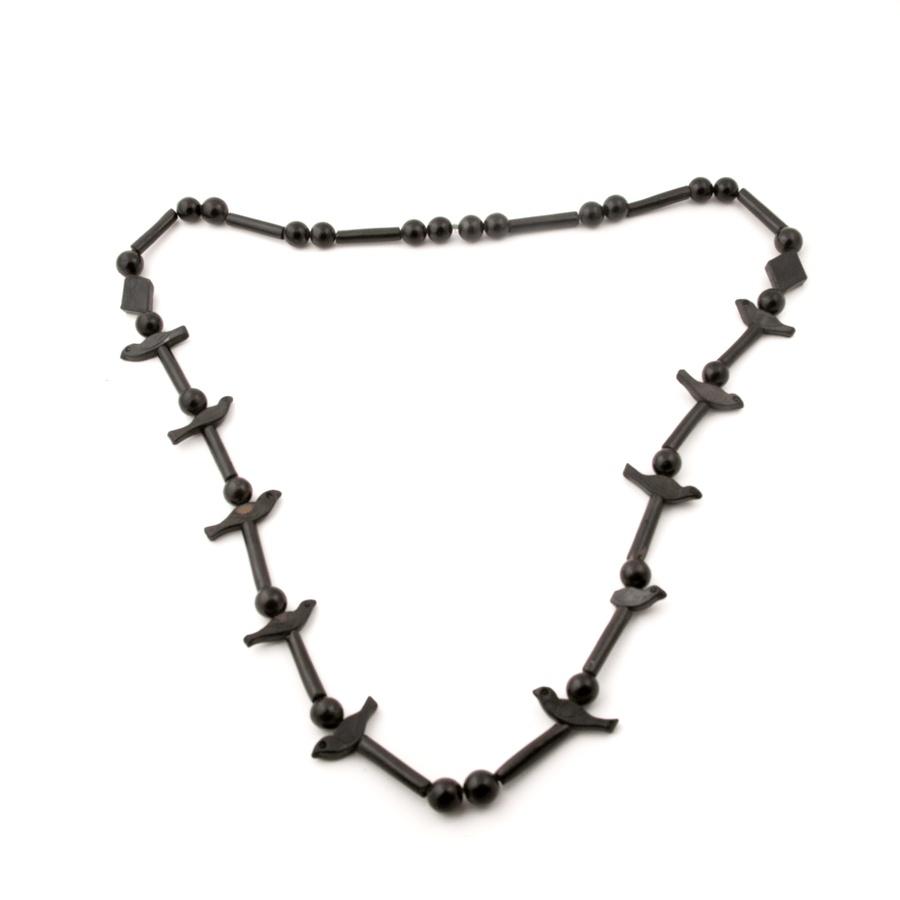 Vintage Beaded Raven Zuni Fetish Necklace - Kingdom Jewelry