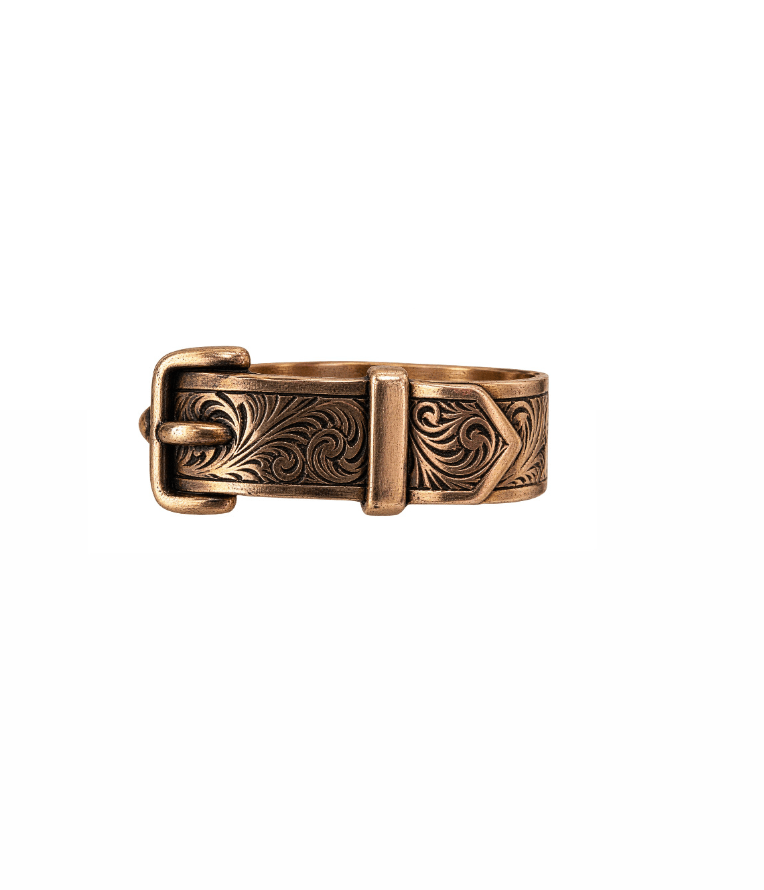 Vintage Buckle Scarf Pin in 14k Yellow Gold - Kingdom Jewelry