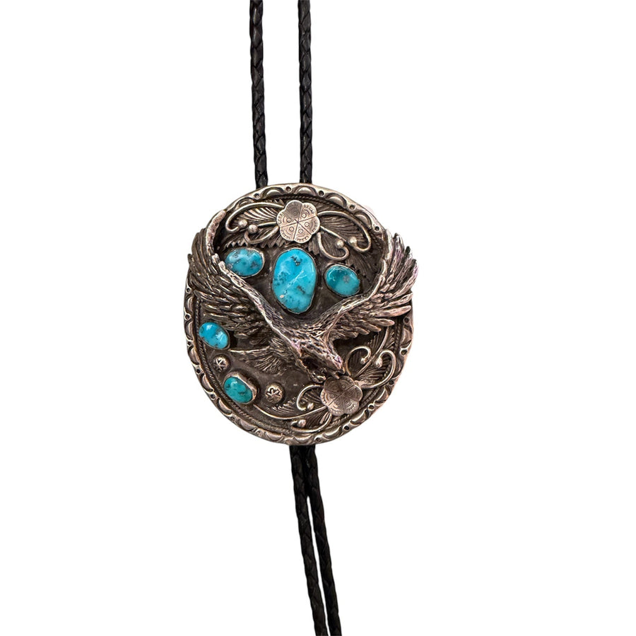 Vintage Silver Southwest Eagle Bolo Tie - Kingdom Jewelry