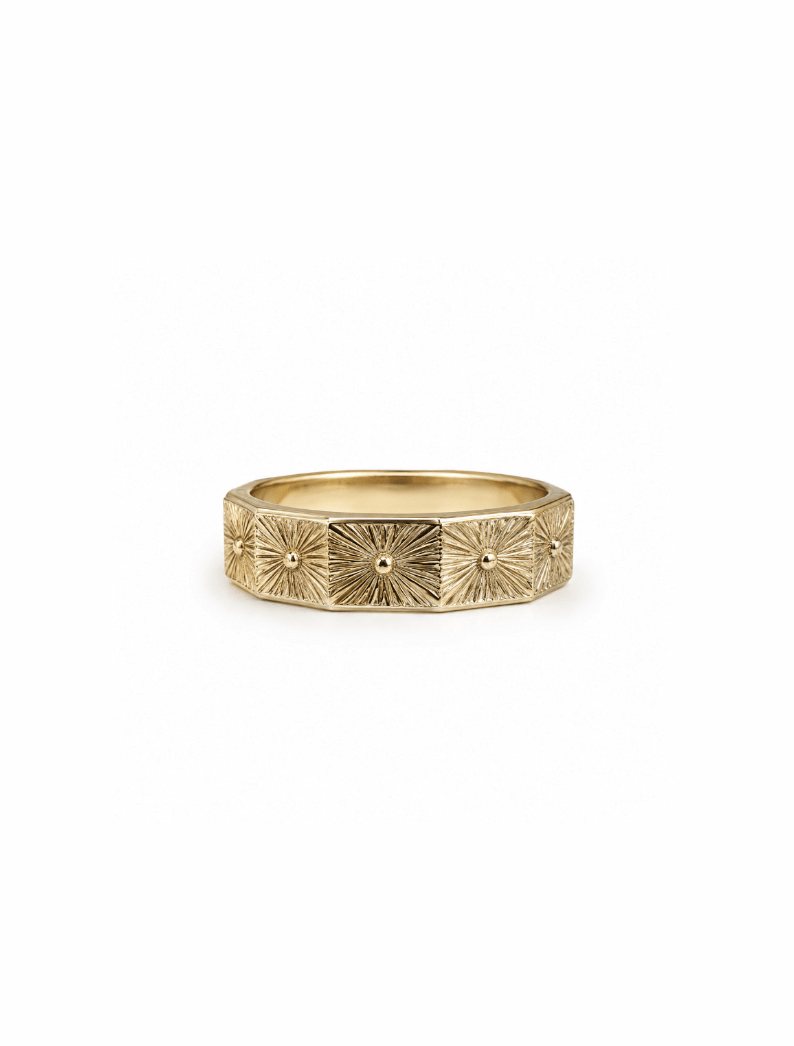 Vintage Sunburst 10k Gold Band - Kingdom Jewelry