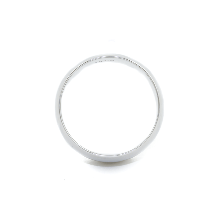 White Gold x 10mm Half - Round Cigar Band - Kingdom Jewelry