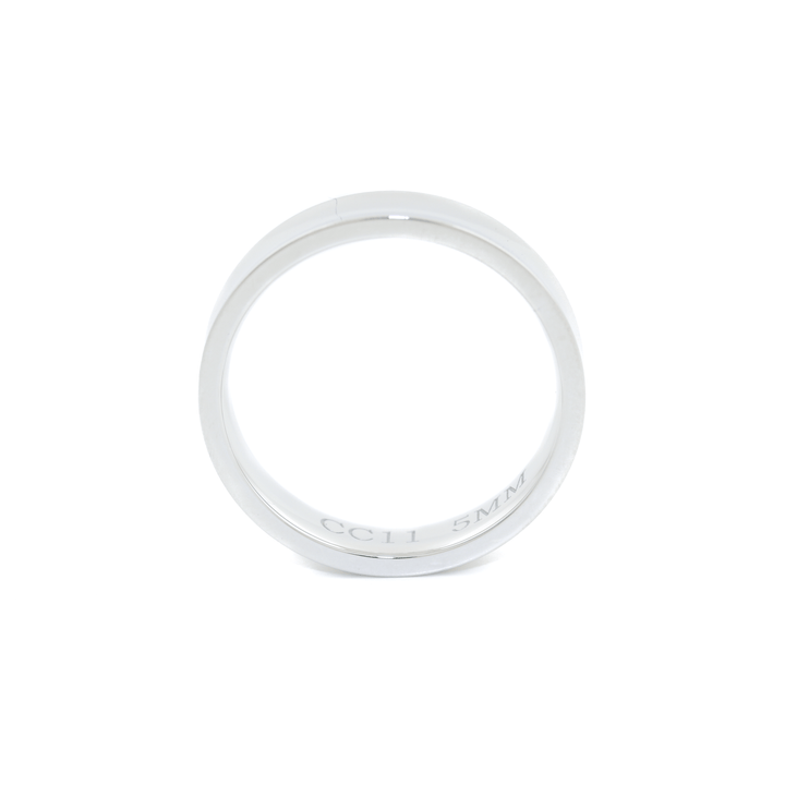 White Gold x 5mm Concave Cigar Band - Kingdom Jewelry