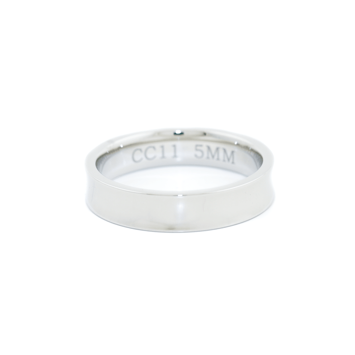 White Gold x 5mm Concave Cigar Band - Kingdom Jewelry