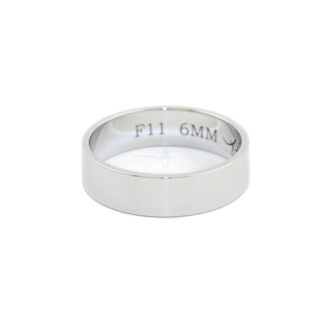 White Gold x 6mm Flat Pipe Band - Kingdom Jewelry